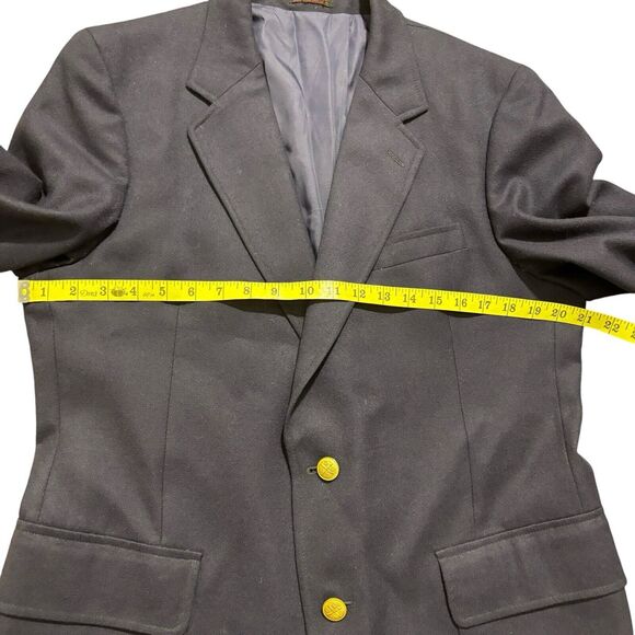 English Manor Men’s 41 R Jacket Blazer 100% Wool Gold Buttons Navy Blue Vintage - Picture 4 of 10